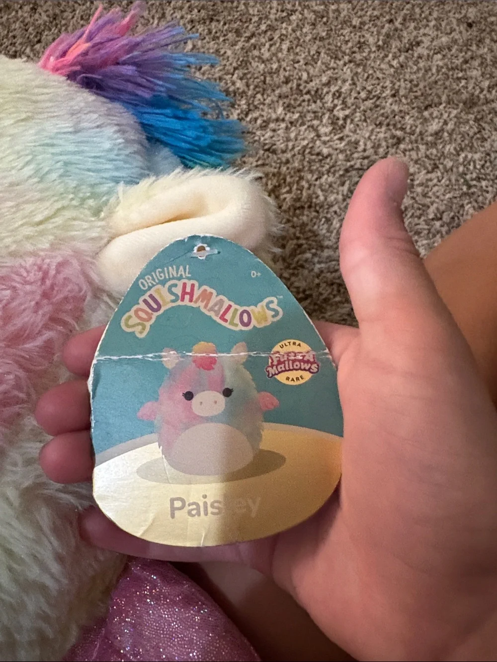 Squishmallows Pastel Rainbow Unicorn Plush - Pink Blue Cream Yellow
